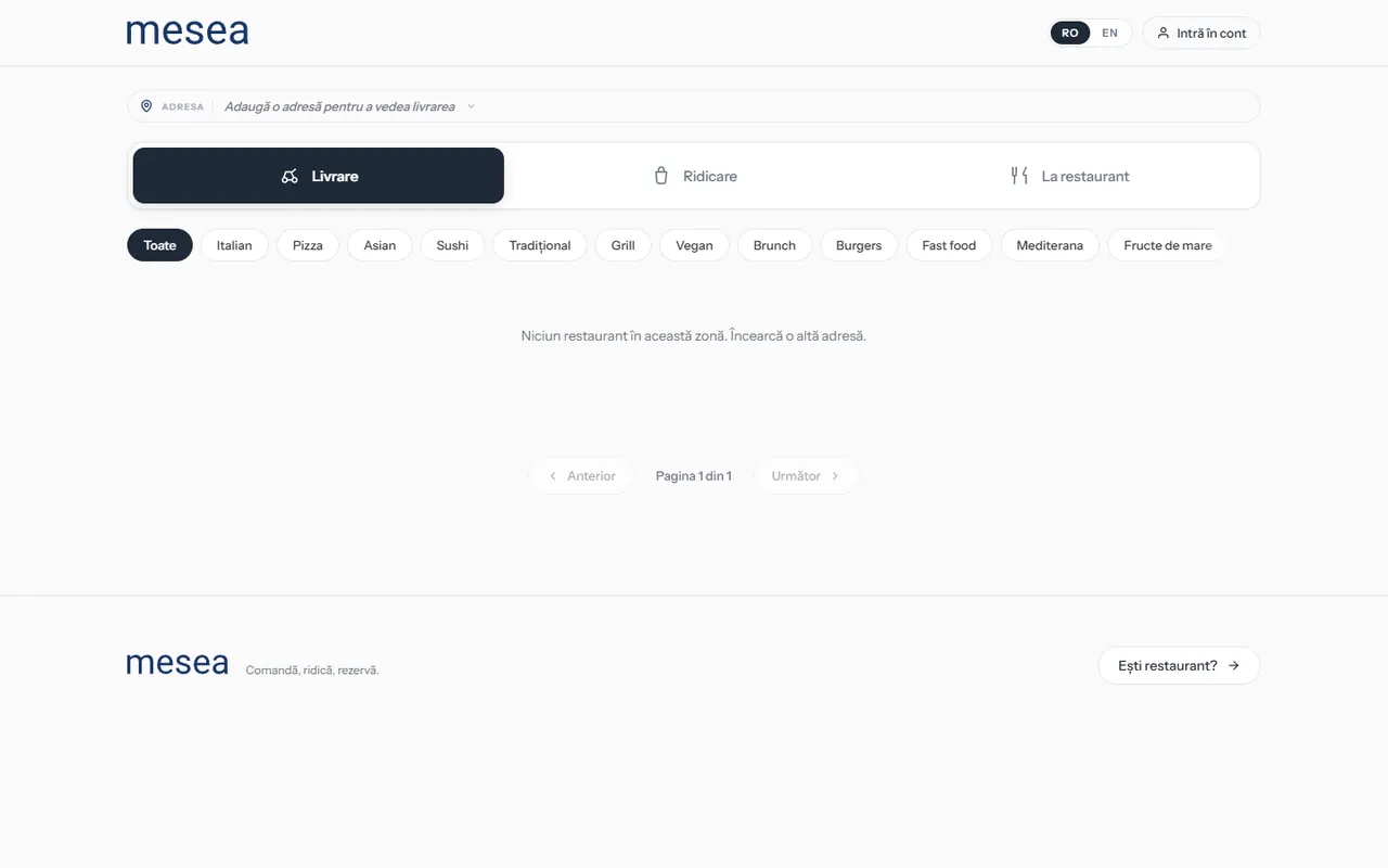 Mesea — Vizualizare desktop