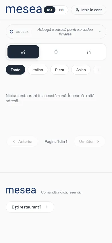 Mesea — Vizualizare mobil